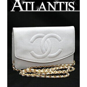 Chanel Chain Wallet Deca Coco Caviar White GG